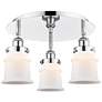 Canton 17"W 3 Light Polished Chrome Flush Mount w/ Matte White Glass S