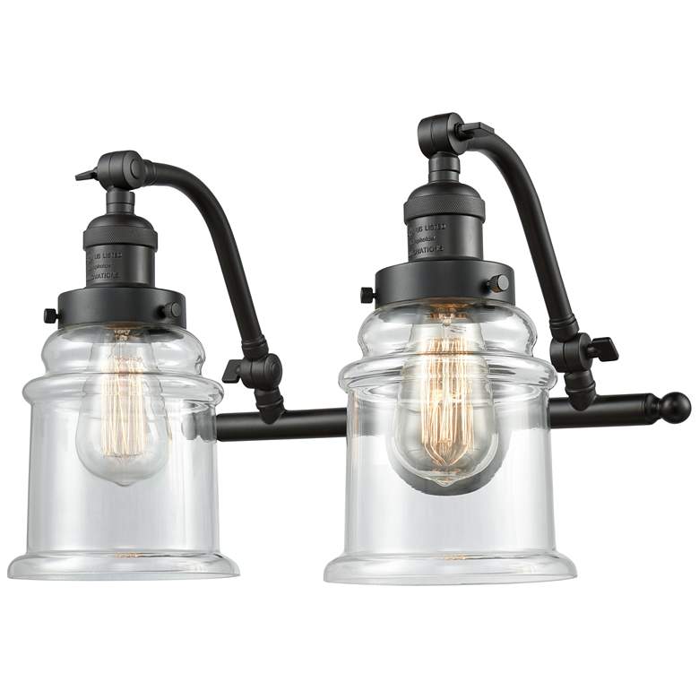 Image 1 Canton 18" Wide 2 Light Oil Rubbed Bronze Bath Vanity Light w/ Clear S