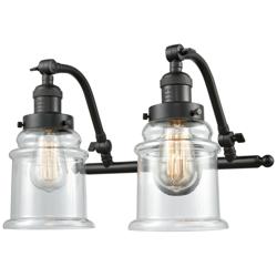 Canton 18" Wide 2 Light Oil Rubbed Bronze Bath Vanity Light w/ Clear S