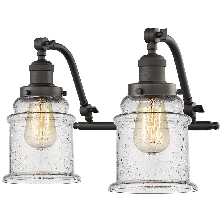 Image 1 Canton 18" Wide 2 Light Oil Rubbed Bronze Bath Vanity Light w/ Seedy S