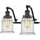Canton 18" Wide 2 Light Oil Rubbed Bronze Bath Vanity Light w/ Seedy S