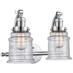 Canton 18" Wide 2 Light Polished Chrome Bath Vanity Light w/ Seedy Sha