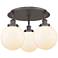 Canton 19.75"W 3 Light Oil Rubbed Bronze Flush Mount w/ White Shade