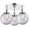 Canton 19.75"W 3 Light Polished Chrome Flush Mount With Clear Glass Sh