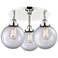 Canton 19.75"W 3 Light Polished Nickel Flush Mount With Clear Glass Sh