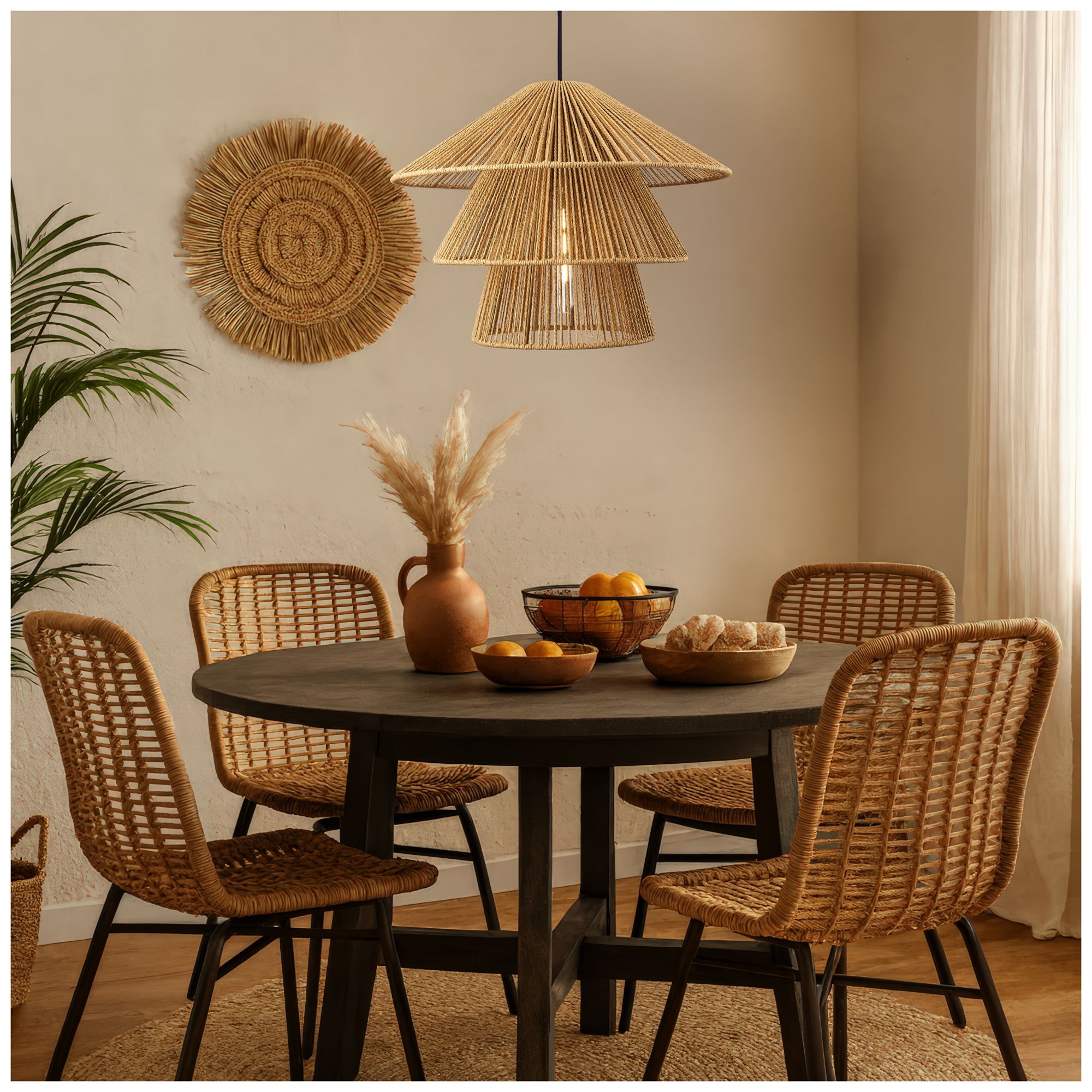 Image 3 Canton 19" Wide Matte Black Cord Hung Pendant more views