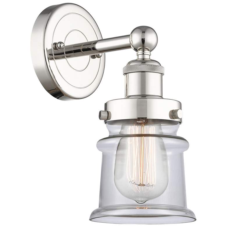 Image 1 Canton 2.85" High Polished Nickel Sconce With Clear Shade