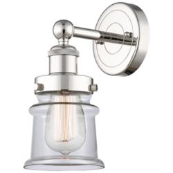 Canton 2.85" High Polished Nickel Sconce With Clear Shade