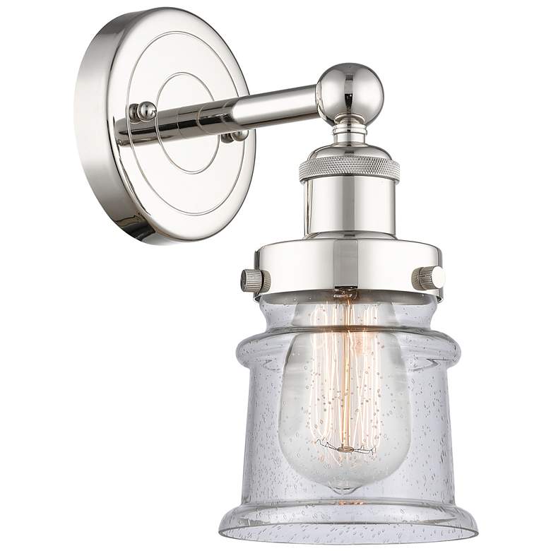 Image 1 Canton 2.85" High Polished Nickel Sconce With Seedy Shade