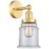 Canton 2.85" High Satin Gold Sconce With Clear Shade