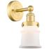 Canton 2.85" High Satin Gold Sconce With Matte White Shade