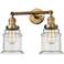 Canton 2 Light 17" LED Bath Light - Brushed Brass - Seedy Shade