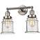 Canton 2 Light 17" LED Bath Light - Brushed Satin Nickel - Seedy Shade