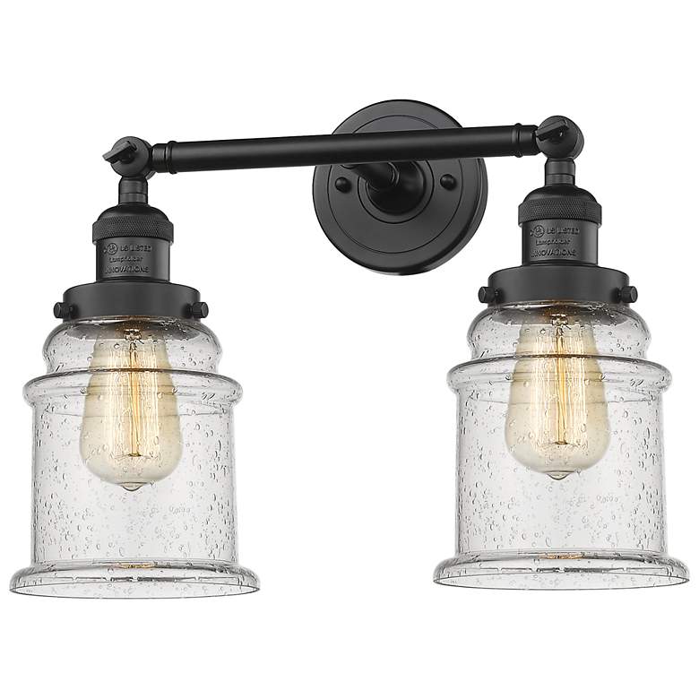 Image 1 Canton 2 Light 17" LED Bath Light - Matte Black - Seedy Shade