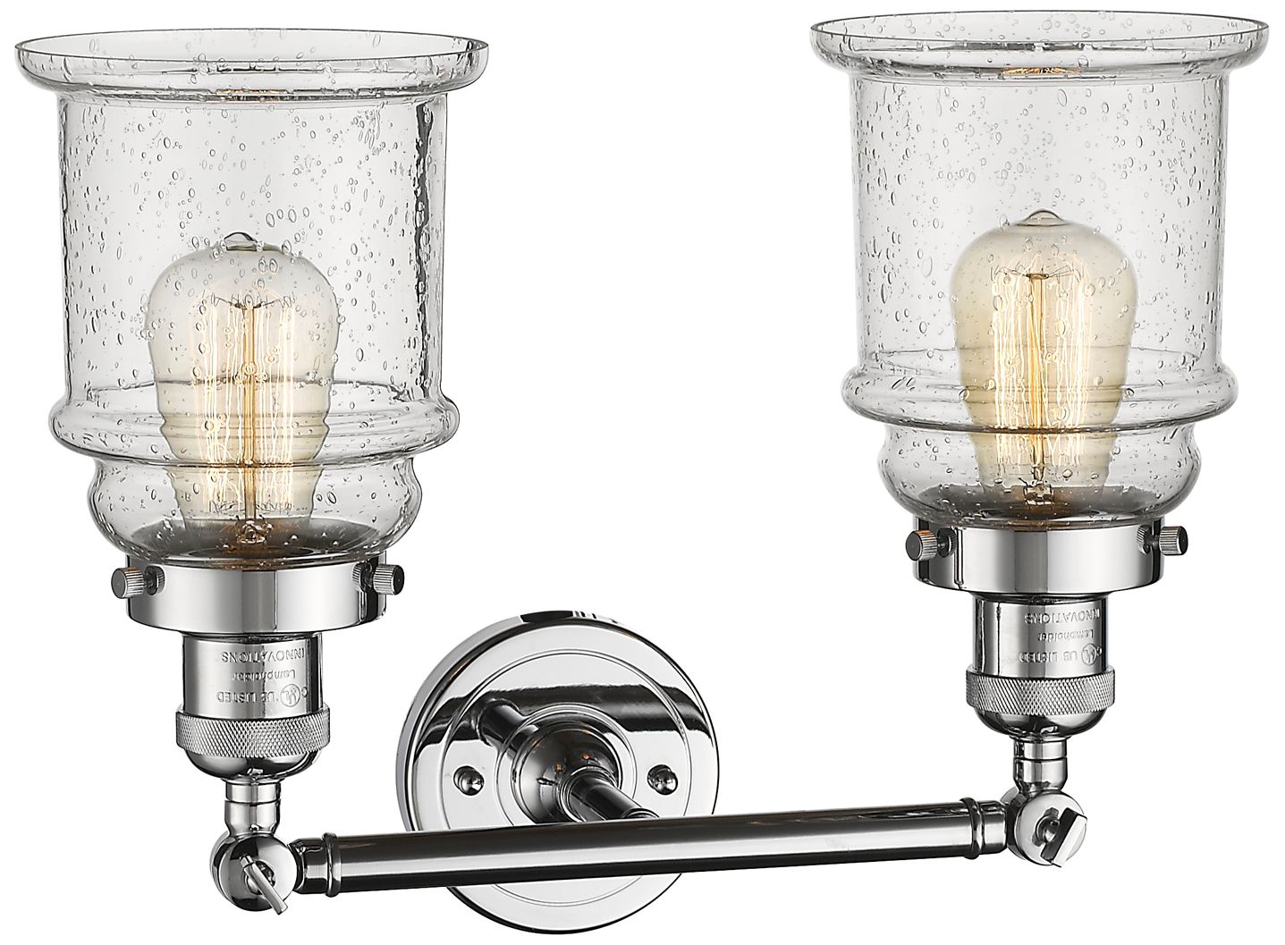 Image 3 Canton 2 Light 17" LED Bath Light - Polished Chrome - Seedy Shade more views