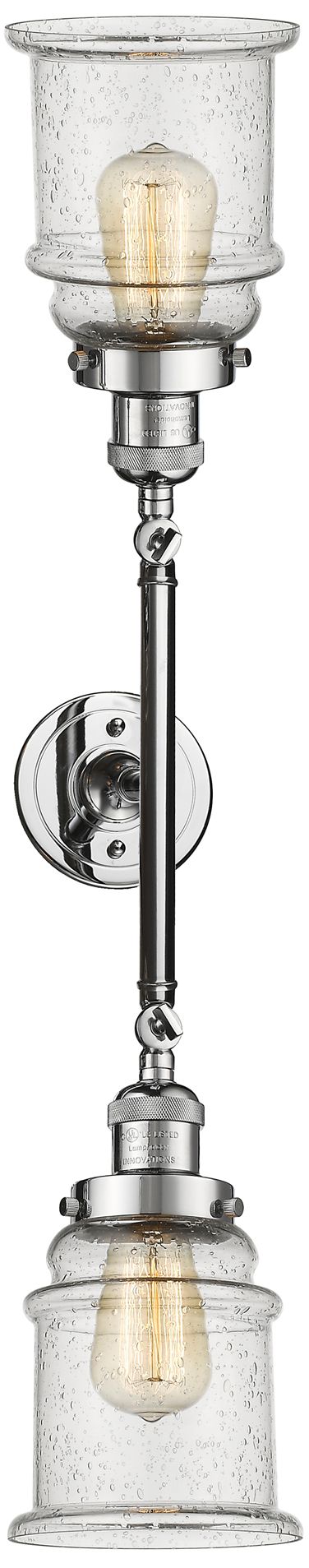 Image 4 Canton 2 Light 17" LED Bath Light - Polished Chrome - Seedy Shade more views
