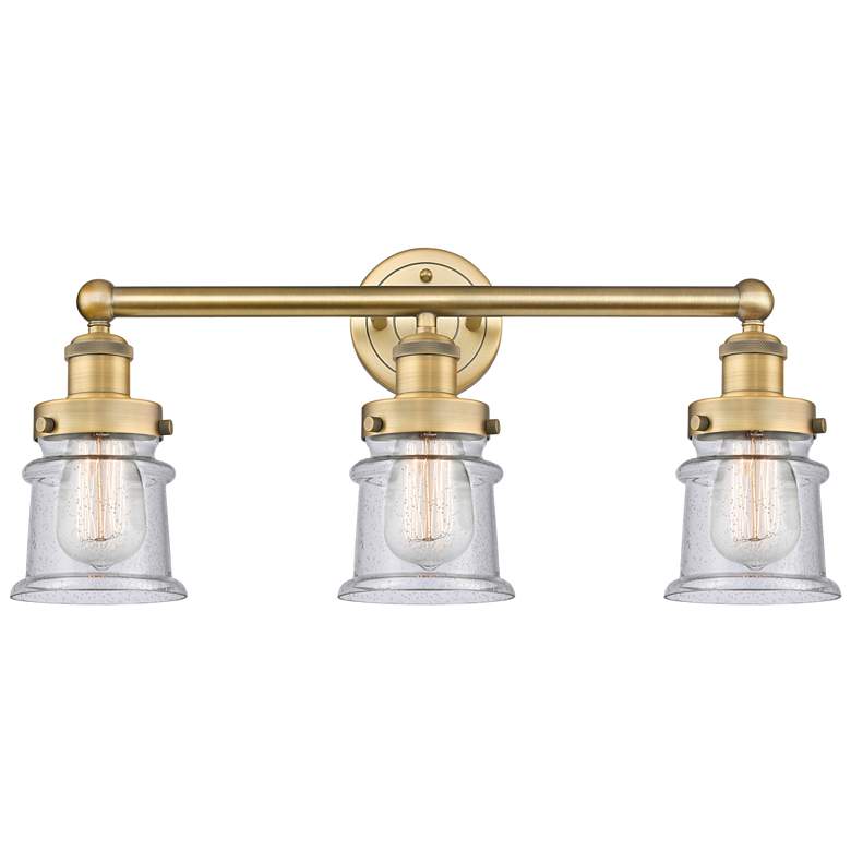 Image 1 Canton 23.25" Wide 3 Light Brushed Brass Bath Vanity Light With Seedy