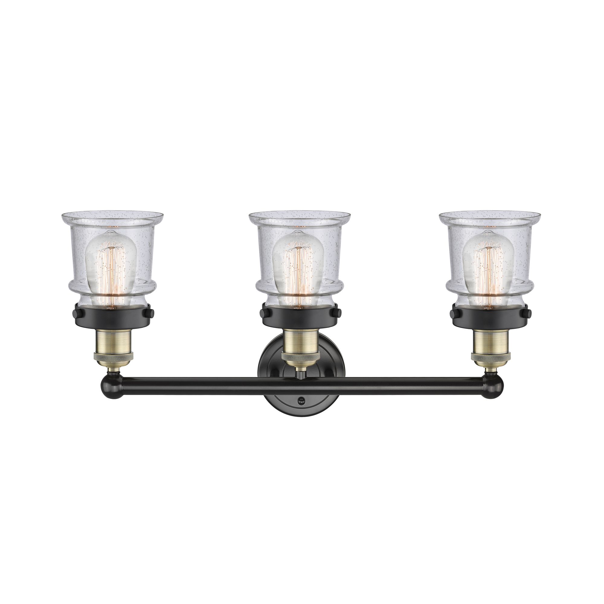 Image 2 Canton 23.25"W 3 Light Black Antique Brass Bath Light With Seedy Shade more views