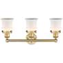 2_Canton 23.25"W 3 Light Brushed Brass Bath Vanity Light With White Shad more views