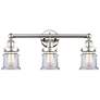 Canton 23.25"W 3 Light Polished Nickel Bath Vanity Light With Clear Sh