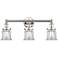 Canton 23.25"W 3 Light Polished Nickel Bath Vanity Light With Clear Sh