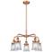 Canton 23.25"W 5 Light Antique Copper Stem Hung Chandelier w/ Clear Sh
