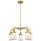 Canton 23.25"W 5 Light Brushed Brass Stem Hung Chandelier w/ White Sha