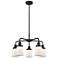 Canton 23.25"W 5 Light Matte Black Stem Hung Chandelier w/ White Shade