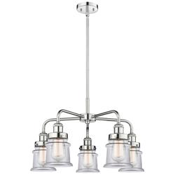 Canton 23.25&quot;W 5 Light Polished Chrome Stem Hung Chandelier w/ Clear S
