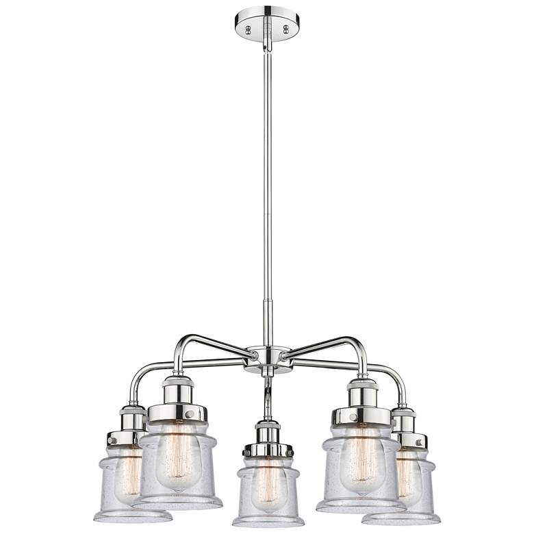 Image 1 Canton 23.25"W 5 Light Polished Chrome Stem Hung Chandelier w/ Seedy S