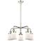 Canton 23.25"W 5 Light Polished Nickel Stem Hung Chandelier w/ White S