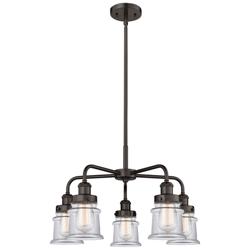Canton 23.25&quot;W 5 Light Rubbed Bronze Stem Hung Chandelier w/ Clear Sha