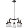 Canton 23.25"W 5 Light Rubbed Bronze Stem Hung Chandelier w/ Clear Sha