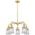 Canton 23.25"W 5 Light Satin Gold Stem Hung Chandelier w/ Clear Glass 