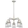 Canton 23.25"W 5 Light Satin Nickel Stem Hung Chandelier w/ Clear Shad