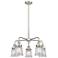 Canton 23.25"W 5 Light Satin Nickel Stem Hung Chandelier w/ Clear Shad