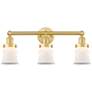 1_Canton 23 1/4"W Satin Gold 3-Light Bath Light w/ White Shade