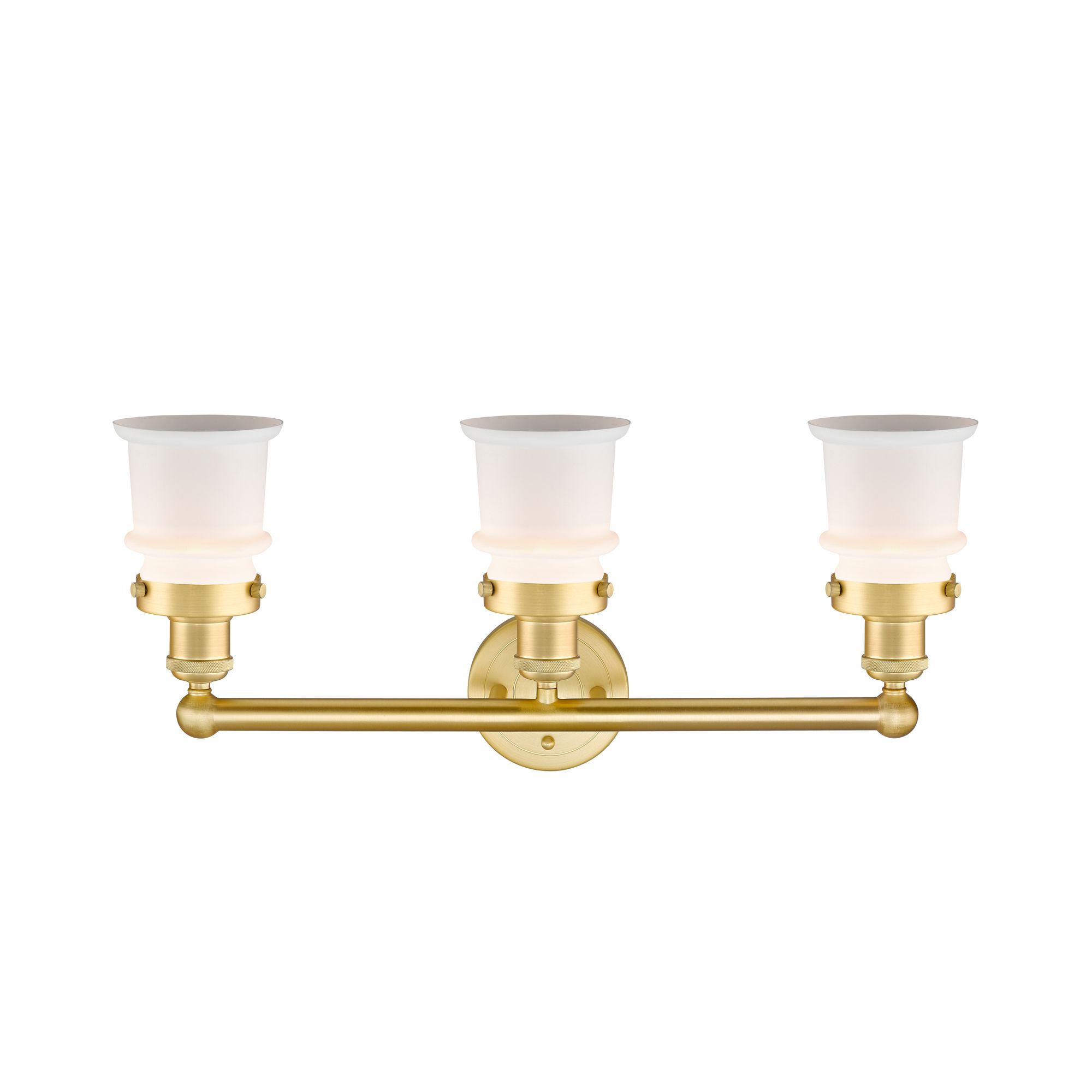 Image 2 Canton 23 1/4"W Satin Gold 3-Light Bath Light w/ White Shade more views