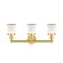 2_Canton 23 1/4"W Satin Gold 3-Light Bath Light w/ White Shade more views