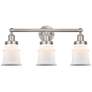Canton 23" 3-Light Brushed Satin Nickel Bath Light w/ Matte White Shad