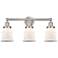 Canton 23" 3-Light Brushed Satin Nickel Bath Light w/ Matte White Shad