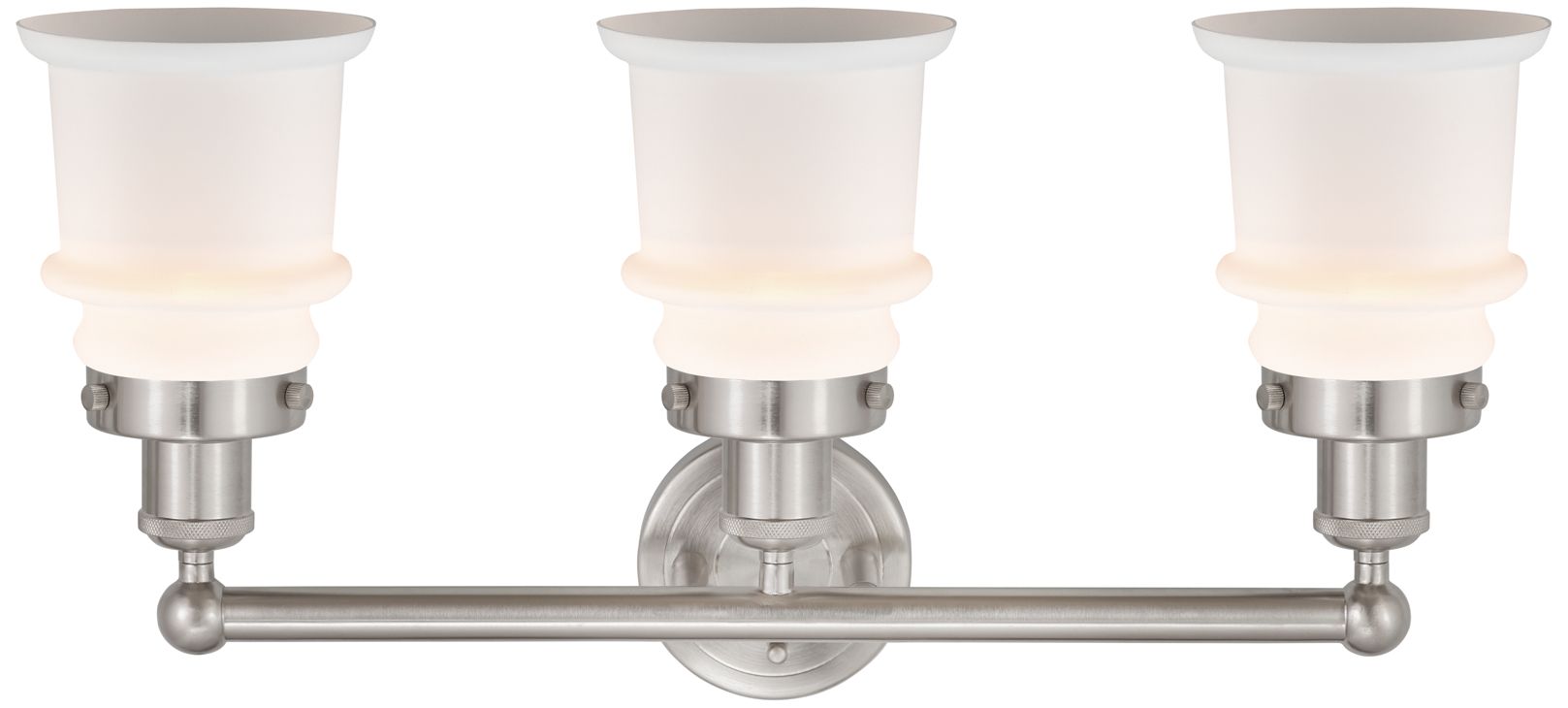 Image 2 Canton 23" 3-Light Brushed Satin Nickel Bath Light w/ Matte White Shad more views
