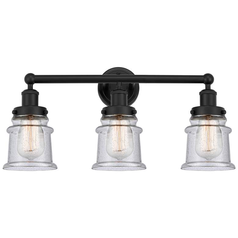 Image 1 Canton 23" 3-Light Matte Black Bath Light w/ Seedy Shade