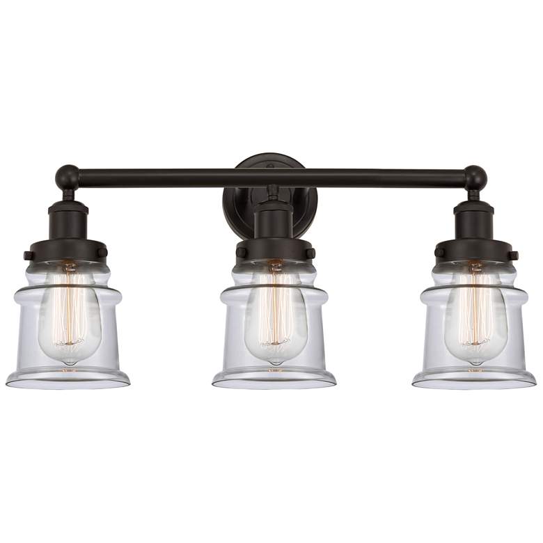 Image 1 Canton 23" 3-Light Oil Rubbed Bronze Bath Light w/ Clear Shade