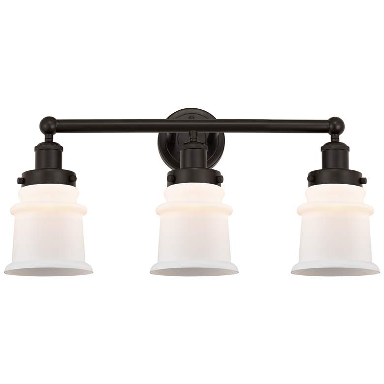 Image 1 Canton 23" 3-Light Oil Rubbed Bronze Bath Light w/ Matte White Shade