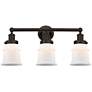 Canton 23" 3-Light Oil Rubbed Bronze Bath Light w/ Matte White Shade