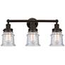 1_Canton 23" 3-Light Oil Rubbed Bronze Bath Light w/ Seedy Shade