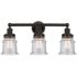 Canton 23" 3-Light Oil Rubbed Bronze Bath Light w/ Seedy Shade