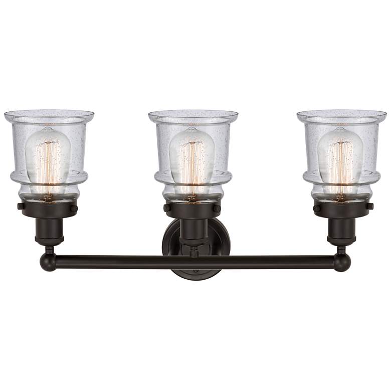Image 2 Canton 23" 3-Light Oil Rubbed Bronze Bath Light w/ Seedy Shade more views