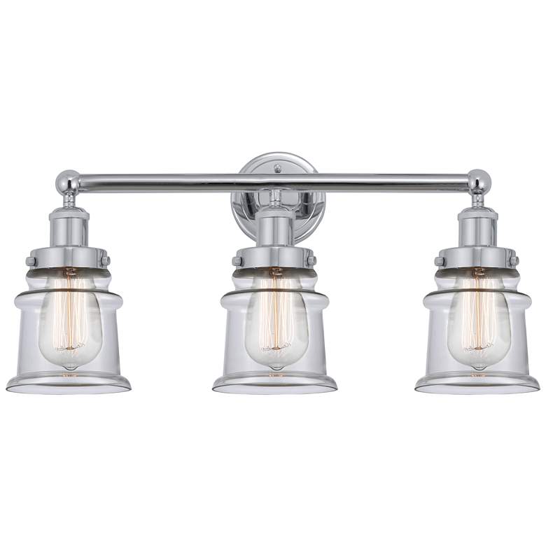 Image 1 Canton 23" 3-Light Polished Chrome Bath Light w/ Clear Shade